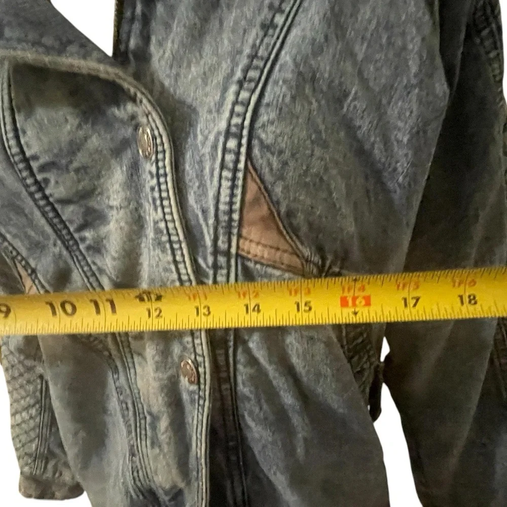 Vintage Ruth Douglas Sherpa Lined Denim Jacket Women Size Small Light Wash